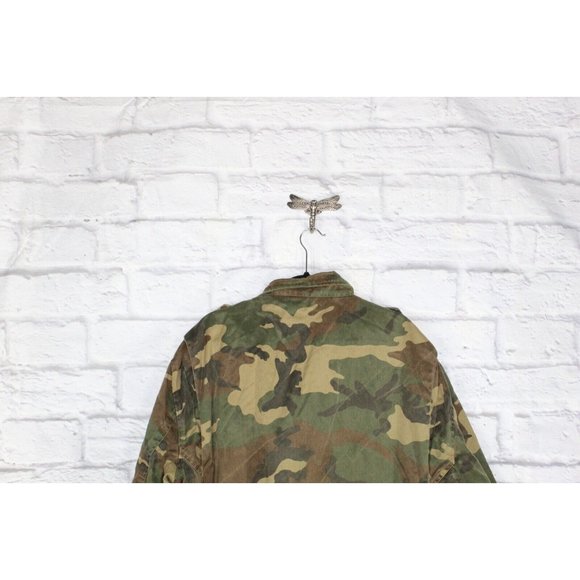 US Army Men's Camouflage Cotton Full Zip Cold Weather Field Coat Jacket Size M - Picture 7 of 8